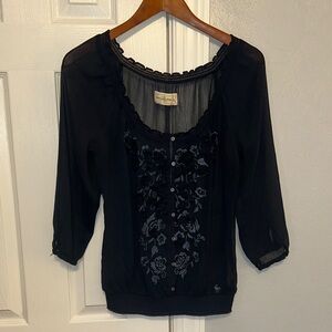 Abercrombie & Fitch Blue Floral Blouse